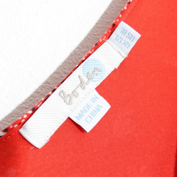 Boden Georgia Floral Midi Dress Jersey Faux Wrap Ruched Red Surplice V-Neck 8L - Picture 11 of 15